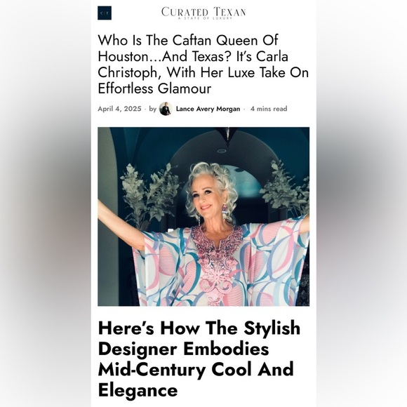 Carla Cristoph One of a Kind Embellished Striped Caftan One Size - Picture 16 of 16